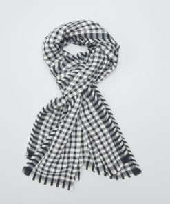 Echarpe douce à carreaux - Noir/blanc