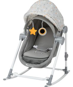 Bebe Confort Transat 3 en 1 bébé Calys, Balancelle, berceau, de 0 jusqu'à 9 mois (9kg), Warm Grey - Gris Gris
