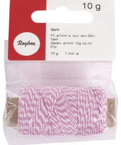 Ficelle bicolore rose et blanc 35 m x ø 1 mm - N/A