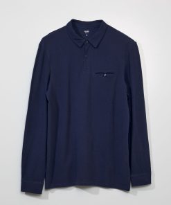 Polo en piqué de coton - Bleu nuit