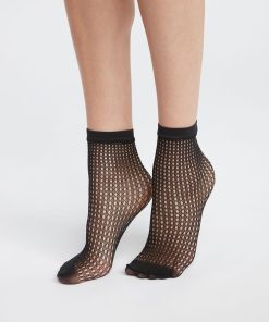 Chaussettes 'DIM' effet cannage - noir