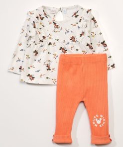 Ensemble t-shirt + body - beige/rose