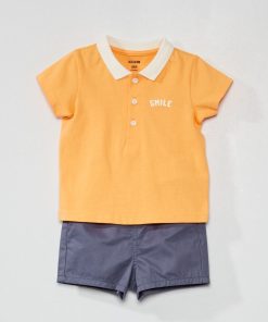 Ensemble Polo en jersey + short - Orange