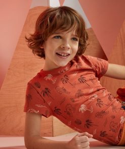Tee-shirt à motif pur coton - Marron 'tigre'