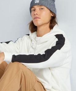Sweat à capuche bicolore - blanc