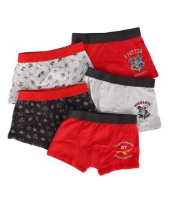 WARNER - Lot De 5 Boxers Harry Potter - Garçon - 6/7 ans - Rouge