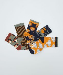Lot de 5 paires de chaussettes imprimé animal - Vert