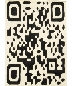 Tapis salon 80x150 BC QR CODE Noir fabriqué en Europe Exclusivité idéal pour Chambre - Noir