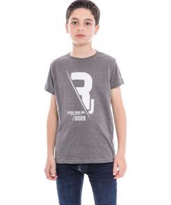 T-shirt pur coton organique NABAS BOY - Gris foncé