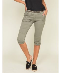 Pantacourt chino XELENA - Kaki