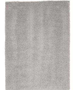 Tapis shaggy 240x340 SG CHIC Gris fait main Certification care and Fair idéal pour la salle à manger - Gris