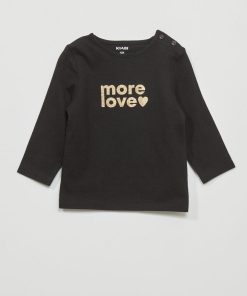 T-shirt manches longues imprimé - Noir