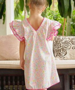 Robe Fleurie Rose Été  Manches Papillons BUTTERFLY - 'LA FAUTE A VOLTAIRE' - Rose clair
