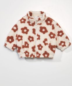 Manteau sherpa en maille bouclette - Beige