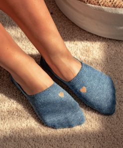 Socquettes En Coton Invisibles Coeur Doré- Sockup- ONESIZE - Bleu
