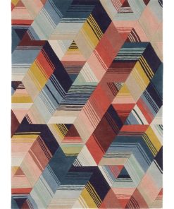 Tapis salon 170x240 ARCCOS Multicolore tapis esprit vintage tufté main en pure laine vierge - Multicolore