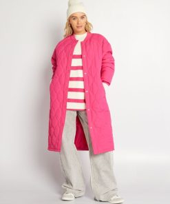 Doudoune longue matelassée - Rose
