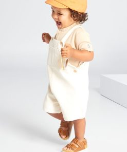 Ensemble salopette + t-shirt - 2 pièces - Beige
