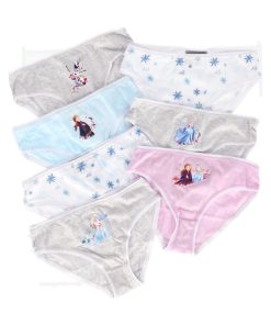 DS - Lot De 7 Culottes La Reine Des Neiges - Fille - 100% Coton - 10/11 ans - Bleu