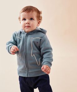 Veste à capuche en sweatoloudoux, foncé - Bleu