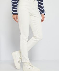 Jean slim taille haute - 34L - Blanc