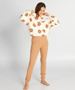 Ensemble pyjama pull à capuche + pantalon - 2 pièces - Blanc