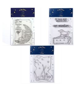 5 Tampons transparents Le Petit Prince et La lune + Mouton + Paysage - N/A