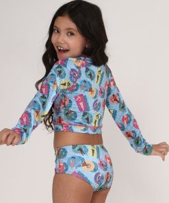Maillot de bain deux pièces fille Bikini Hot Pant Boias Upf50+ ANTI UV - UV Line - Multicolore
