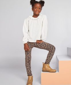 Legging long en maille côtelée - Noir