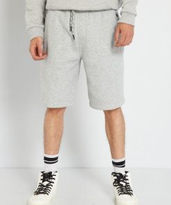 Bermuda en molleton avec poches zippées - Gris
