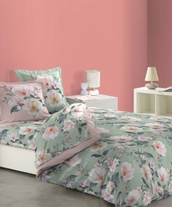 Housse de couette coton 6 pieces Jardin Anglais Alissia - Vert