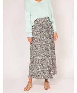 Jupe longue motifs XIMPE - Noir