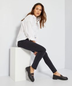 Jean slim taille haute L32 - Noir