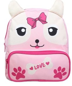 BAGTROTTER Sac à dos gouter 26 cm maternelle Kids Rose Chiot - Rose