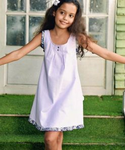 Robe Cérémonie Lilas Fleurie Bleu Fille  ANAIS - 'LA FAUTE A VOLTAIRE' - Mauve