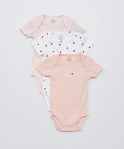 Lot de 3 bodies 'coccinelle' - Rose/blanc