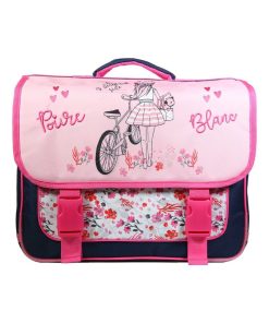 BAGTROTTER Cartable 38 cm Poivre Blanc Rose Vélo - Rose