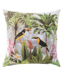 Housse de Coussin Toucan tropicale - Vert