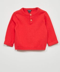 Pull en maille tricot - Rouge