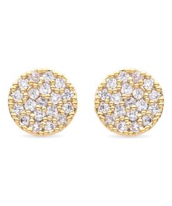 Boucles d'oreilles Saismi en zircone brillant, finition en or jaune 18 carats - Multicolore