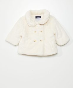 Manteau fausse fourrure - Ecru