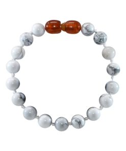 Bracelet Bébé - Pierres naturelles : Magnesite & Howlite - Blanc