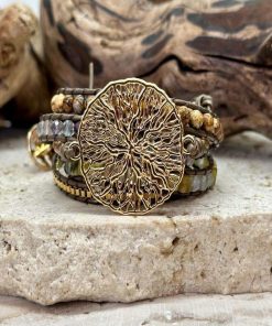 Bracelet bonheur en jaspe - Marron