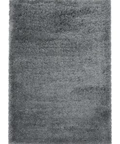 Tapis shaggy 240x340 SHAGGY FLU Argent OEKO TEX idéal pour Salle à manger - Argent