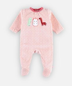Pyjama dors-bien à petits pois en jersey, - Rose