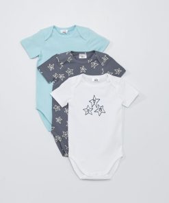 Lot de 3 bodies 'DIM' - Bleu/gris/blanc