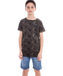 T-shirt motif militaire NIMON BOY - Kaki
