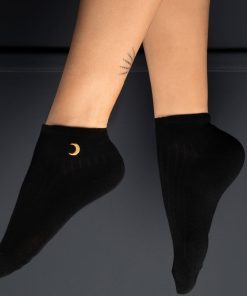 Chaussettes En Coton Étoile Et Lune- Sockup- 35-43 - Noir