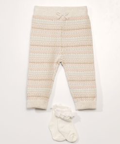 Legging long à motif - Ecru