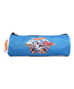 BAGTROTTER Trousse scolaire ronde Hot Wheels Bleu - Bleu